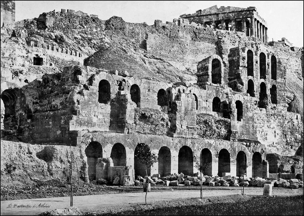 12. Δ. Κωνσταντίνου. Το Ηρώδειο από νοτιοδυτικά, περ. 1865