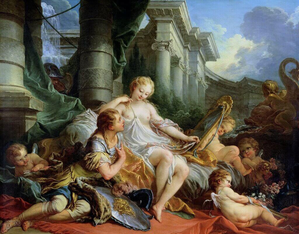 François Boucher, «Ρινάλντο και Αρμίδα» (1734), Μουσείο Λούβρου.