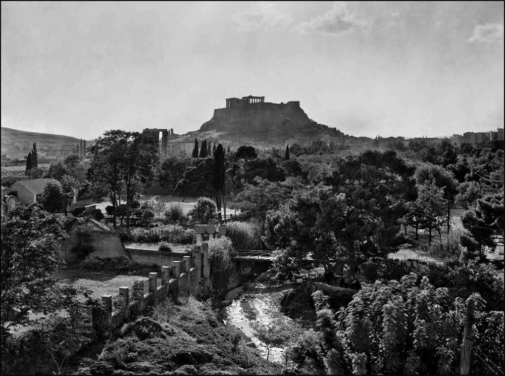 22. Fred. Boissonnas. Ο Ιλισός, ο ναός του Ολυμπίου Διός και η Ακρόπολις στο βάθος από νοτιοανατολικά, 1919