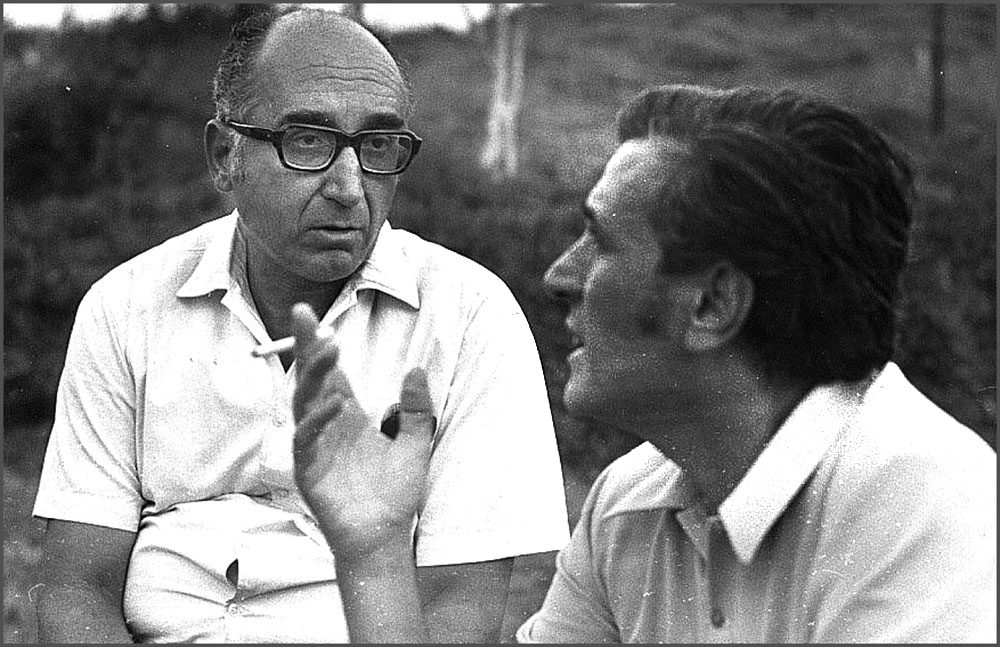 Με τον Σπύρο Πλασκοβίτη (φωτ. Μάριο Βίτι, 1973)
