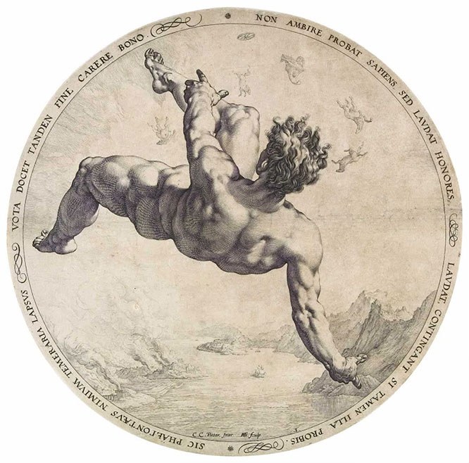 Hendrick Goltzius (1588): «Η πτώση του Φαέθοντα»