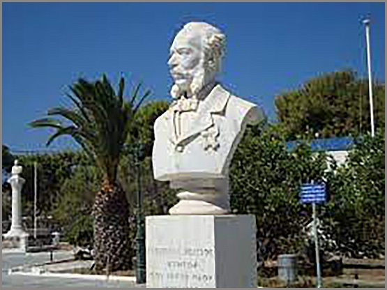 Προτομή του Γεωργίου Ε. Βέλτσου (υπό Γεωργίου Βιτάλη), στο προαύλιο του ναού του Αγίου Ιωάννου στην Ποσειδωνία Σύρου