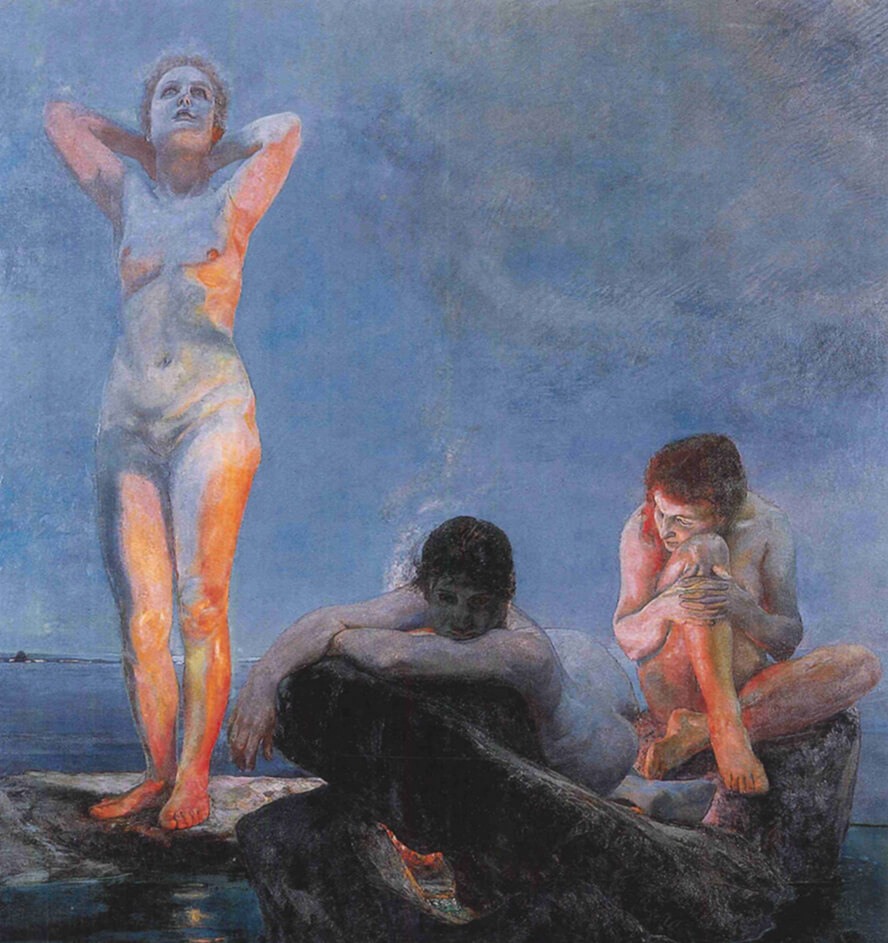 Max Klinger (1857–1920): «Η γαλάζια ώρα», 1890. Λάδι σε καμβά, 191.5 x 176 εκ. Μουσείο Καλών Τεχνών, Λιψία