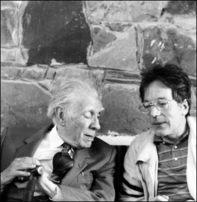 Ο Τάσος Δενέγρης με τον Μπόρχες στο Ρέθυμνο, 12 Μαϊου 1984