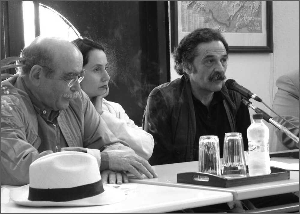 Ο Θ.Β. με τη Σοφία Νικολαϊδου και τον Μίμη Σουλιώτη (Φλώρινα 2004)