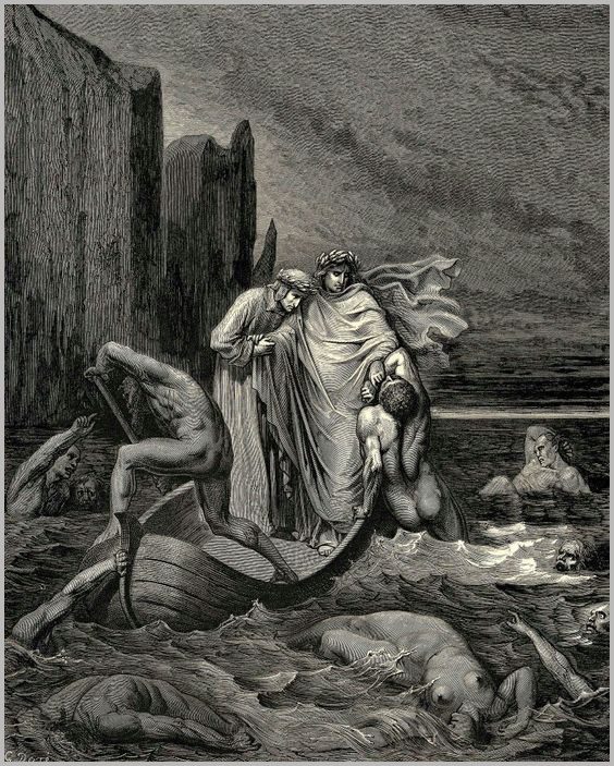 Gustave Doré, Η είσοδος στον Αχέροντα (από την «Κόλαση» του Δάντη)