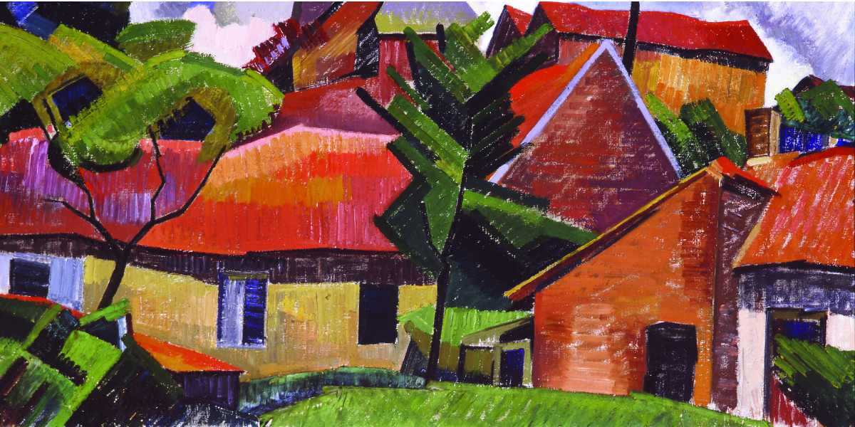 Auguste Herbin, «Θέα στο χωριό» (λεπτομέρεια)
