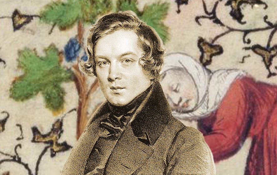 Ο Robert Schumann (1839) σε χαρτογραφικό φόντο