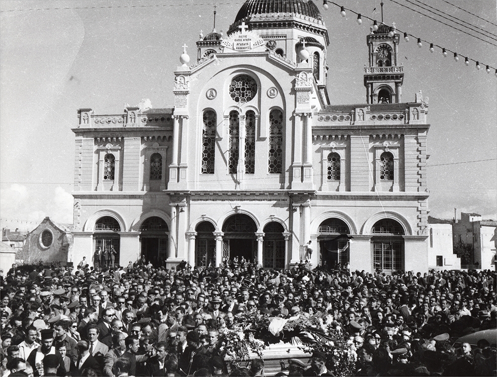 Η κηδεία του ΝΚ στον Άγιο Μηνά Ηρακλείου (5.11.1957)