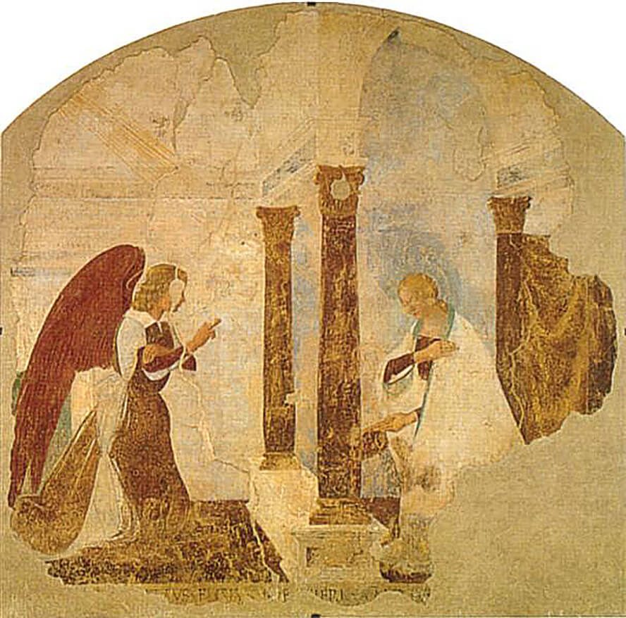 Luca Signorelli (περ. 1470-1479): «Ευαγγελισμός», Αρέτζο, Βασιλική του Αγίου Φραγκίσμου