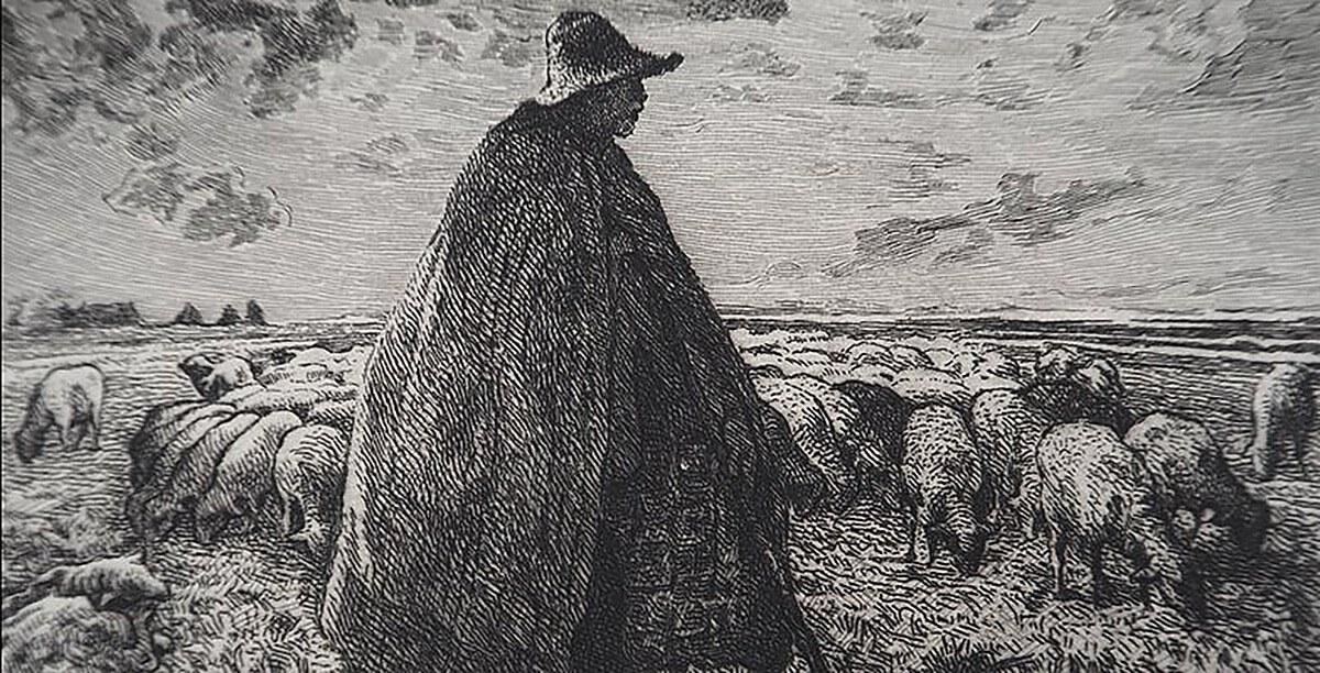 Jean Francois Millet(;): «Ο βοσκός», χαρακτικό (1873)