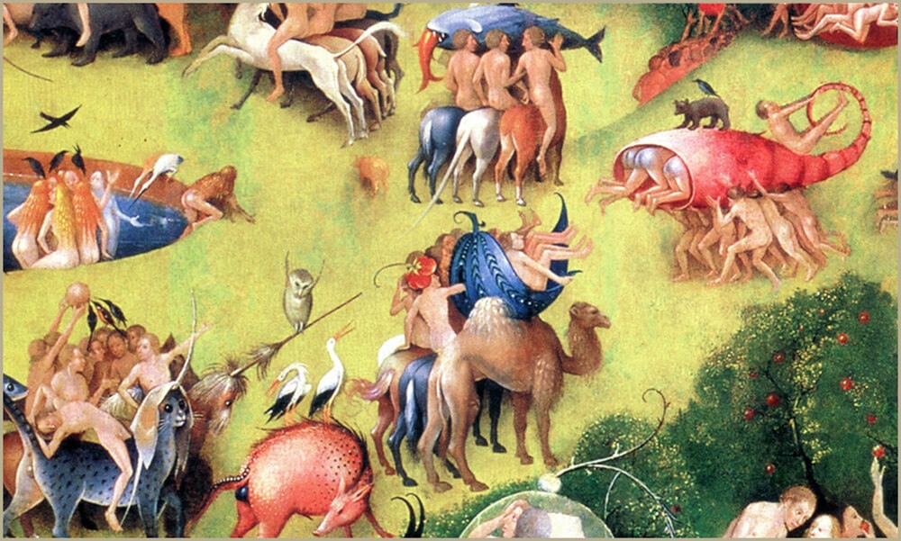 «Να θυμηθούμε τον περιώνυμο Κήπο του Ιερώνυμου Μπος...». Ιερώνυμος Μπος: «Ο Κήπος των Επίγειων Απολαύσεων» (λεπτομέρεια), Μουσείο Πράδο