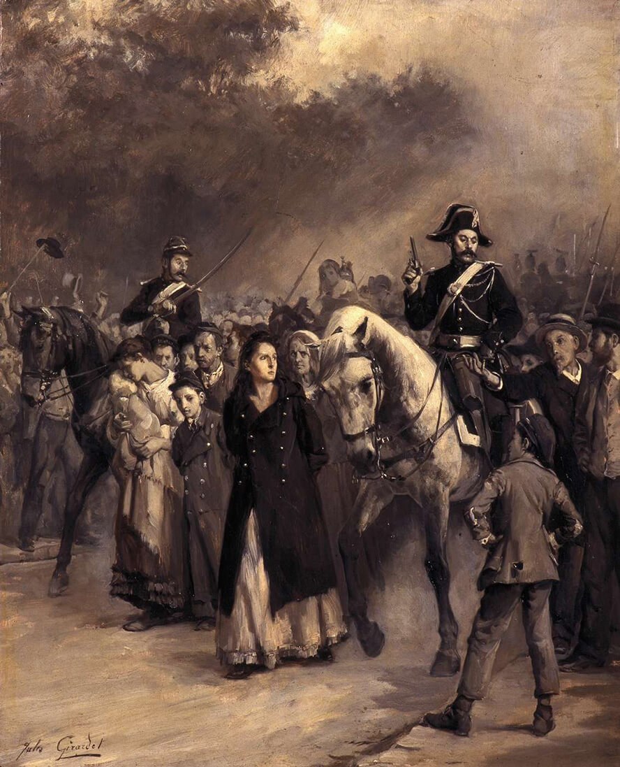 Jules Girardet (1856–1938): «Η σύλληψη της Λουίζ Μισέλ, Μάιο του 1871, Musée d'Art et d'Histoire de Saint-Denis