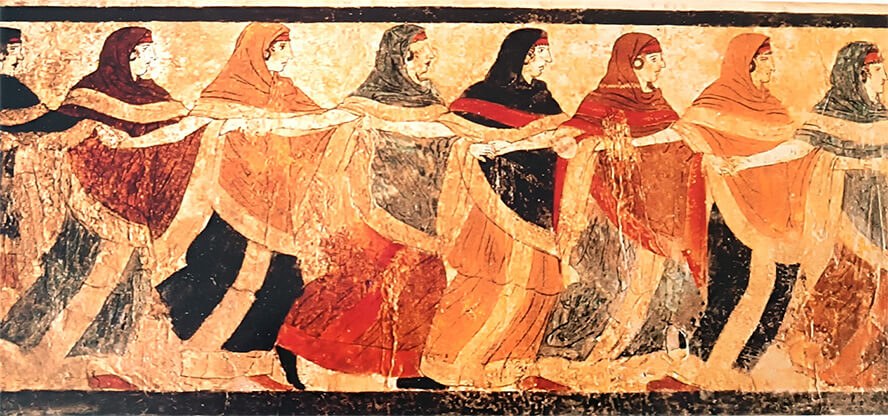 Toιχογραφία από τον «Τάφο με τις χορεύτριες», 5ος-4ος αι. π.Χ. Μουσείο Νεάπολης, Ιταλία