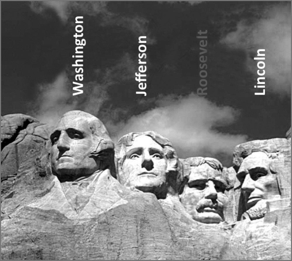 Όρος Rushmore. Τρεις από τους τέσσερεις μεγάλους ιστορικούς προέδρους των ΗΠΑ εργάστηκαν ως τοπογράφοι σε νεανική ηλικία: ο Γεώργιος Ουάσιγκτον το 1749 σε ηλικία μόλις 17 ετών, ο Θωμάς Τζέφερσον το 1773 σε ηλικία 30 ετών και ο Αβραάμ Λίνκολν το 1833 σε ηλικία 24 χρονών. Πηγή: Wikipedia.