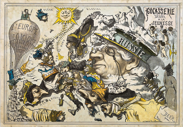 «Η αστεία Ευρώπη». Παζλ σε σχέδιο του André Belloguet (Παρίσι, 1867) 