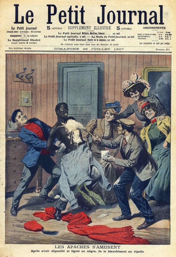 «Οι απάχηδες διασκεδάζουν. Αφού ξεγύμνωσαν και έδεσαν ένα νέγρο, τον άσπρισαν με ριπολίνη» (26/7/1907) 