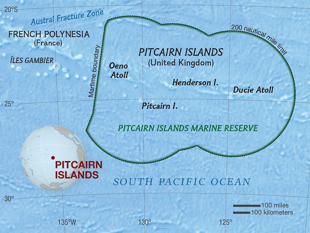 Το νησί Πίτκερν και η ευρύτερη ζώνη χαρτογραφημένα, πλέον, από την Αμερικανική Γεωγραφική Εταιρεία. 