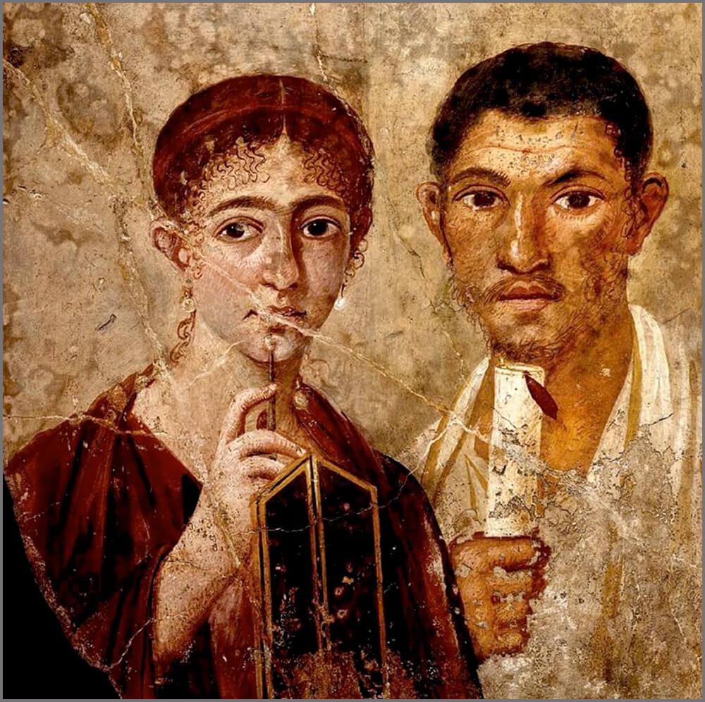 «Προσωπογραφία του Paquio Proculo και της συζύγου του», Πομπηία, Casa di Terentius Neo, Εθνικό Μουσείο Νεάπολης