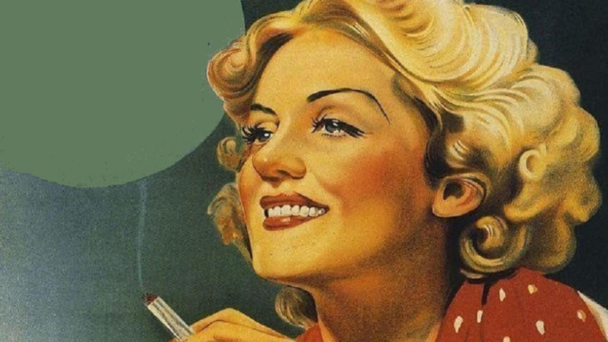 Η Ζωζώ Νταλμάς  σε διαφήμιση των τσιγάρων «Samté»