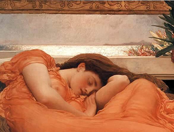 Λεπτεομέρεια «κοιμωμένης» του Sir Frederic Leighton (1895)