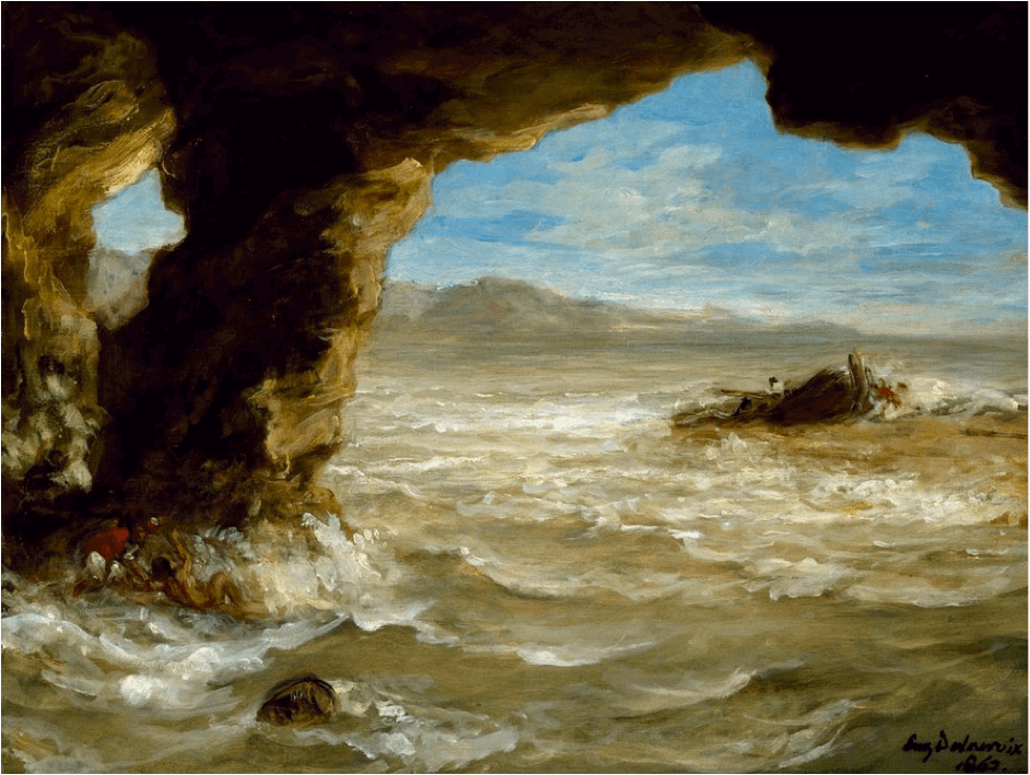 ‘‘Naufrage à la côte’’, 1862, ελαιογραφία σε μουσαμά, 38,1x45,1, Μουσείο Καλών Τεχνών Χιούστον. 