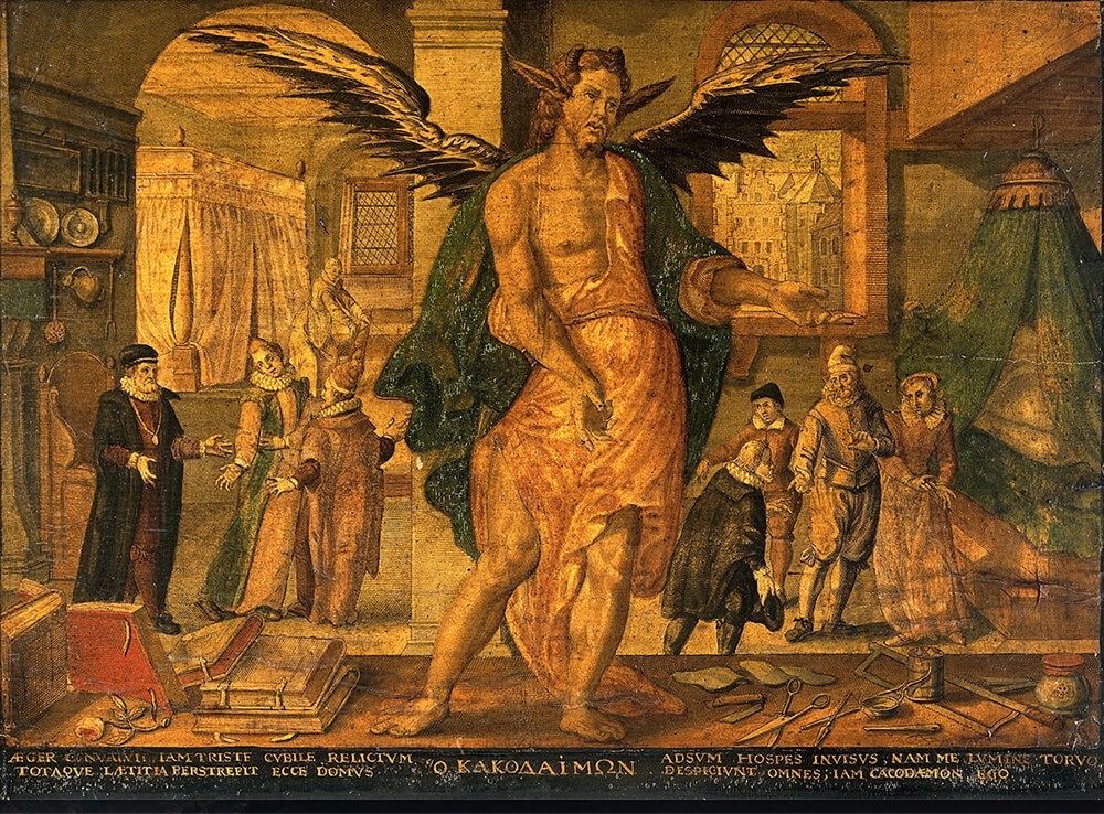 Έγχρωμο χαρακτικό του J. Gelle από το έργο του Egbert van Panderen (1581-1637?)