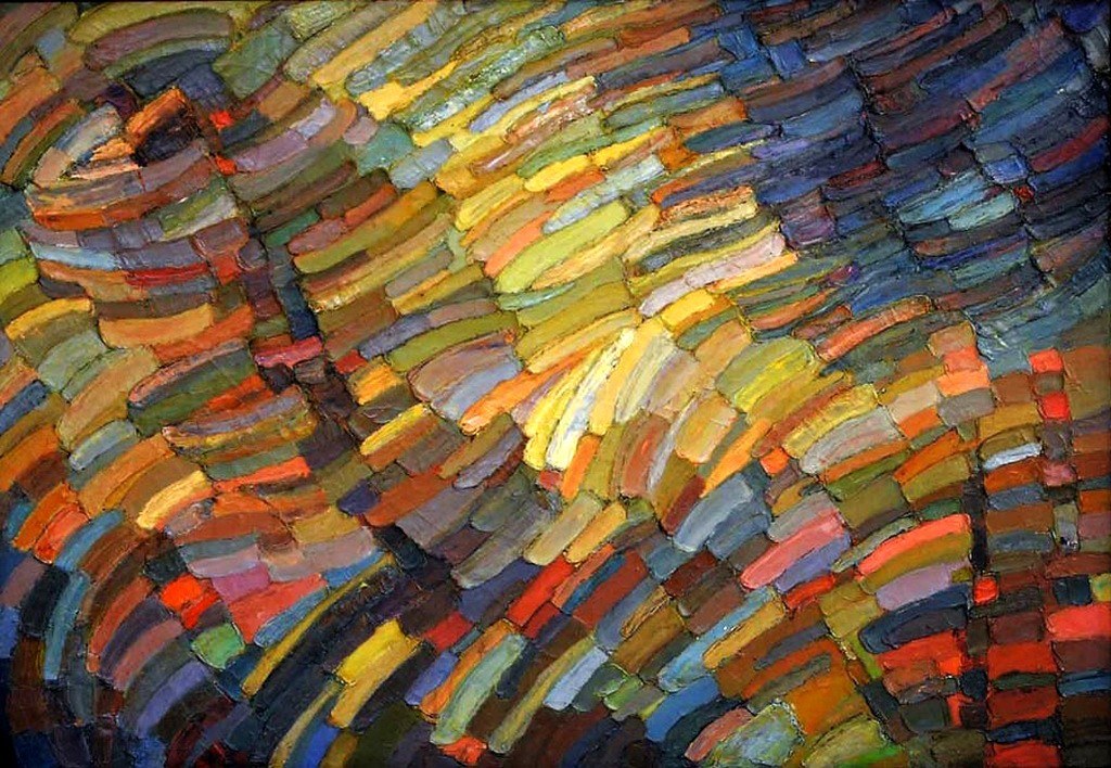 Γιάννα Περσάκη, «Η θύελλα έρχεται». Λάδι σε καμβά (96.5 Χ 141 εκ.)Δημοτική Πινακοθήκη Νίκαιας