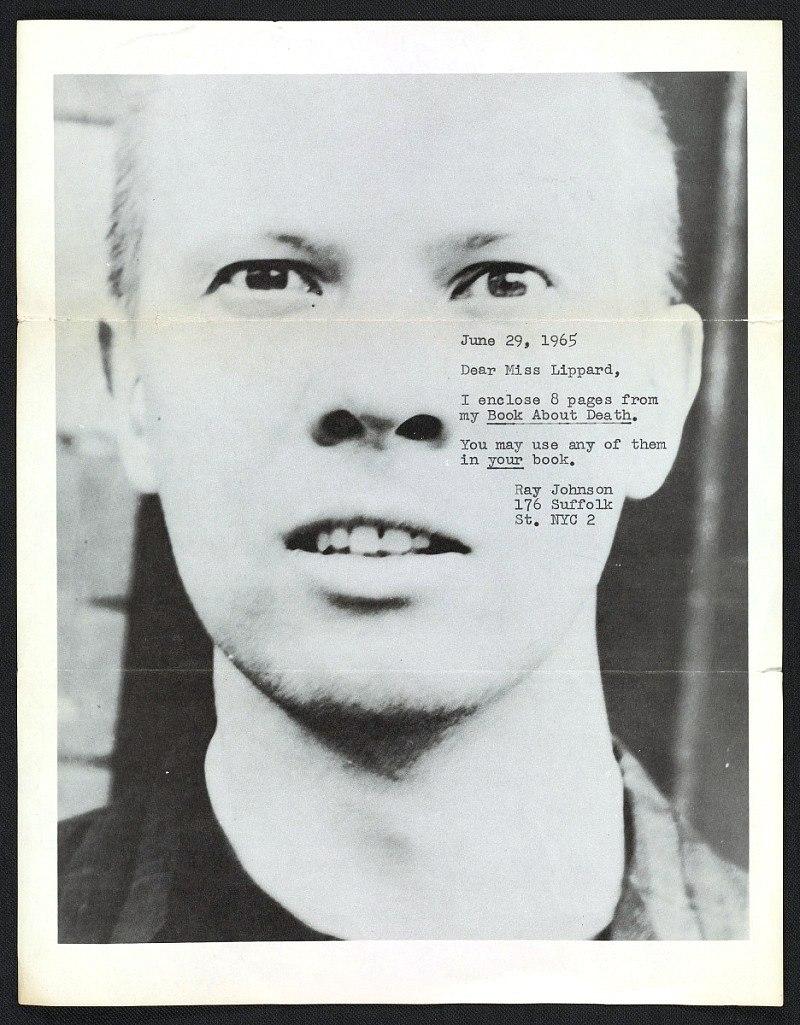 Ray Johnson mail art to Lucy Lippard, 1973 (Archives of American Art)