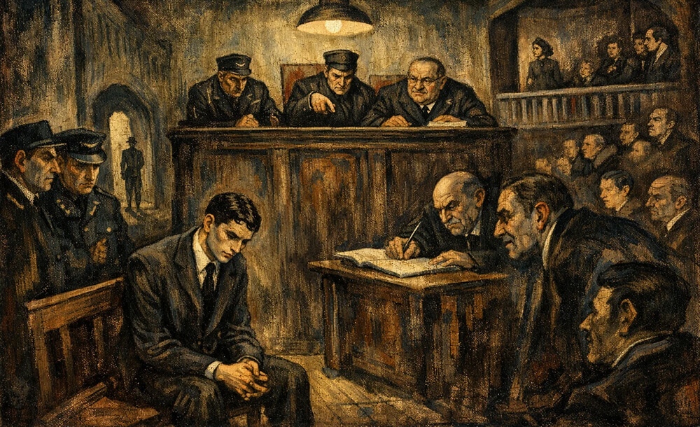 «Η Δίκη». Η ισχύς του νόμου ― ο νόμος της ισχύος: η προειδοποίηση του Κάφκα