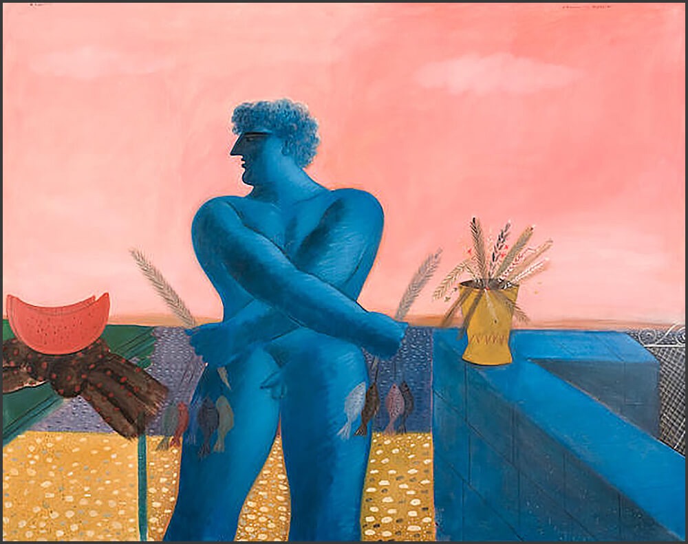 Αλέκος Φασιανός, «Στο τοιχάκι της αυλής», 1984, ελαιογραφία, Φωτ.: Courtesy Alekos Fassianos Estate
