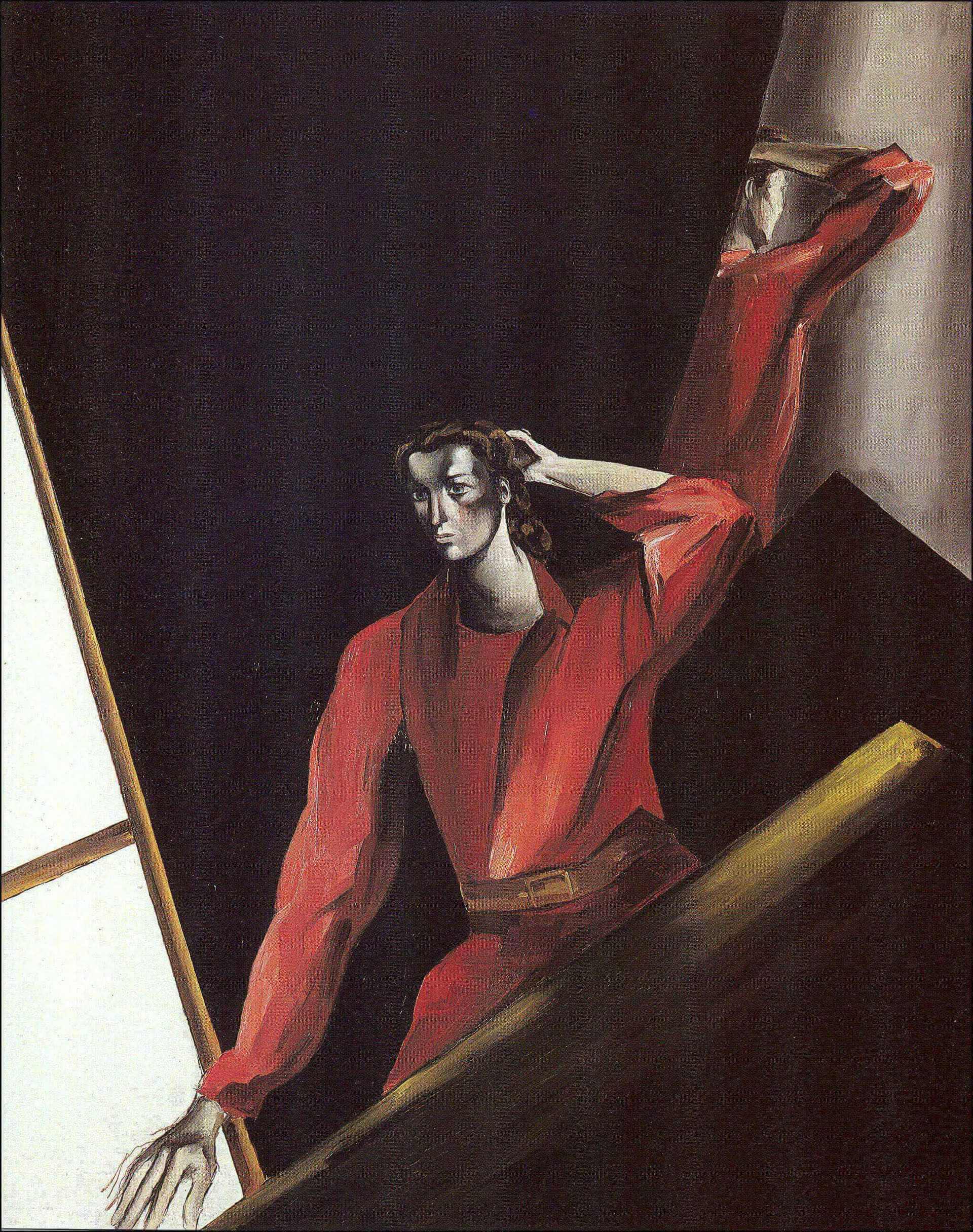 Κ. Βυζάντιος: «Χαρακτήρας VIII», 1987. (Λάδι σε καμβά, 142 x 130 εκ.)