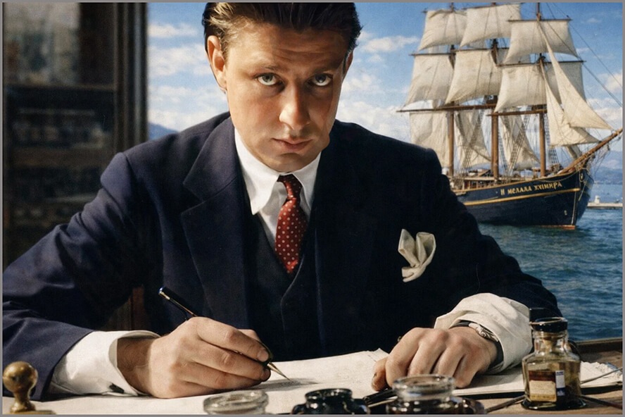 Ο Μ. Καραγάτσης εμπνεόμενος τη «Μεγάλη Χίμαιρα». Ελαιογραφία αγνώστου