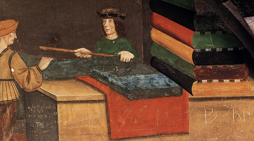 Λεπτομέρεια τοιχογραφίας του 1489-1502 από το Castello Challant, Ισόνιε (Κοιλάδα της Αόστας, Ιταλία))