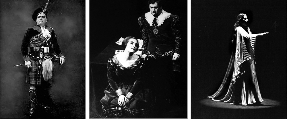 Ο Enrico Caruso ως Εντγκάρντο. Η Joan Sutherland (Λουτσία) και ο Ettore Bastianini Εντγκάρντο). Η Μαρία Κάλλας ως Λουτσία