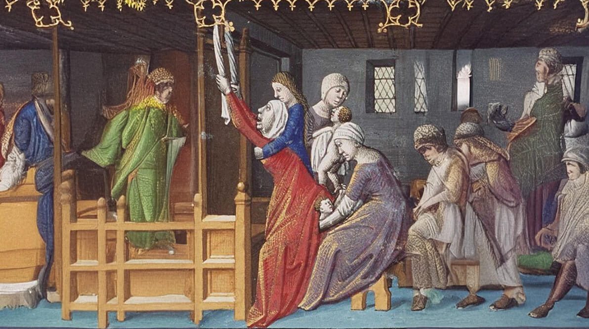 Επεξεργασμένη λεπτομέρεια μεσαιωνικού εικονογραφημένου χειρογράφου