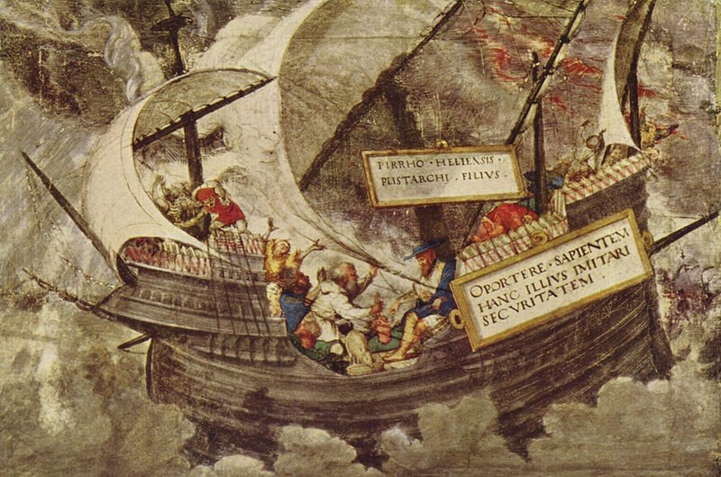 Πυρρώνειεες υποτυπώσεις, από τον Ζωγράφο του Πετράρχη (Μόναχο, Παλαιά Πινακοθήκη)