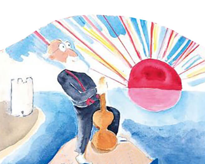 Σχέδιο του Αλέξη Κυριτσόπουλου για το εξώφυλλο του βιβλίου