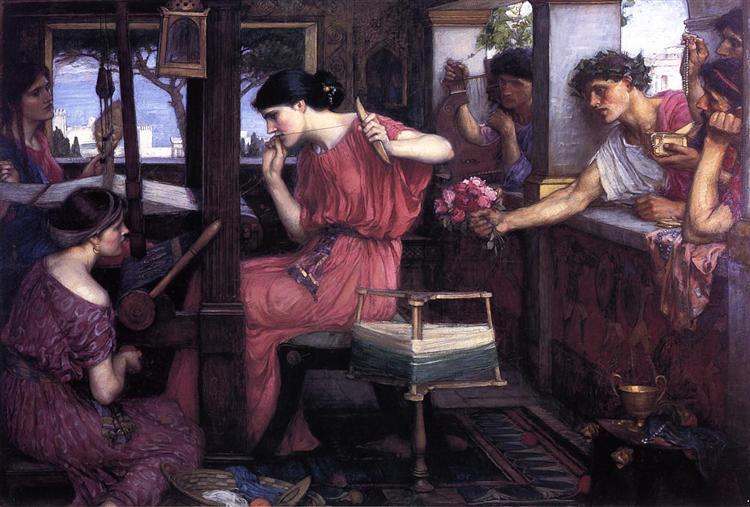 J. W. Waterhouse, «Η Πηνελόπη και οι μνηστήρες», 1912